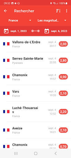 Mes Alertes de Séismes screenshot 2