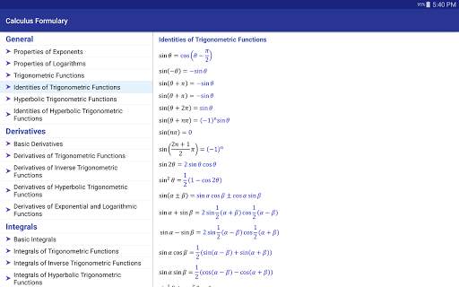 Calculus Formulary screenshot 8