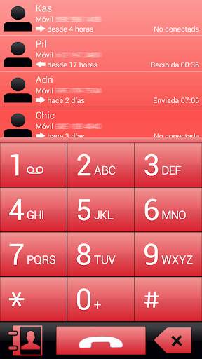 THEME FOR EXDIALER GLASS RED screenshot 2