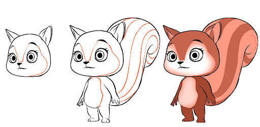 How to draw cartoon squirrel and chipmunk screenshot 4