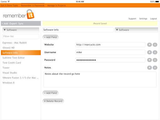 Remember It Passwords App screenshot 3