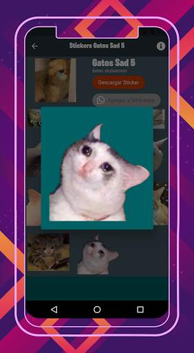 Sticker of sad and angry cats WAStickerApp स्क्रीनशॉट 3