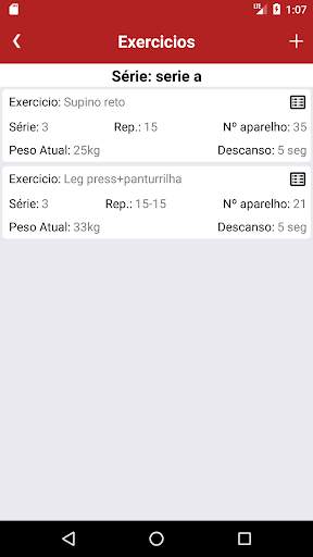 Training Control - ficha de academia screenshot 1