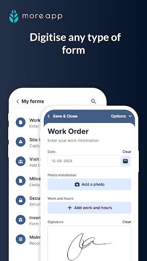 MoreApp Forms screenshot 1