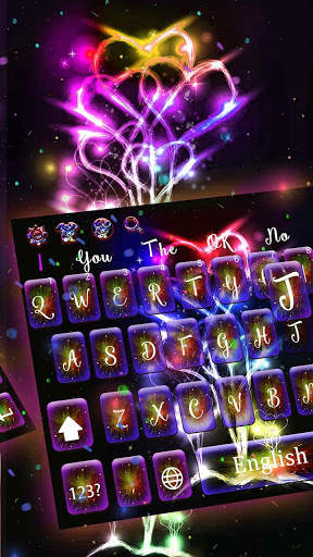 Dreamy cool neon love keyboard theme screenshot 2
