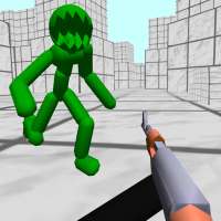 Stickman penembak dengan zombie logo