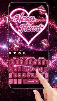 Neon Heart Keyboard Theme screenshot 1