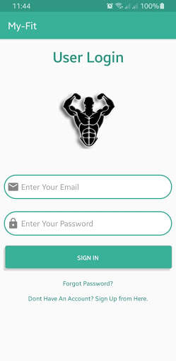 My-Fit Fitness Application screenshot 1