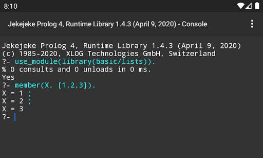 Jekejeke Prolog Runtime screenshot 2