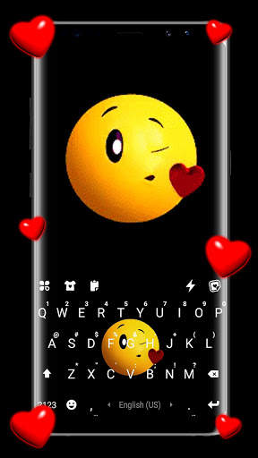 Kiss Emoji Live Keyboard Background screenshot 1