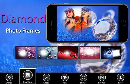 Diamond Photo Frames - crystel diamond effect edit screenshot 1