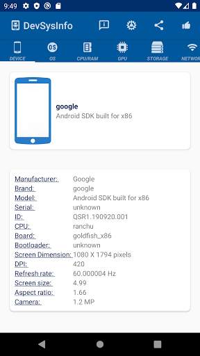 Device Information screenshot 1
