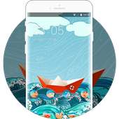 Theme for Android: Paper Sea Boat Live Wallpaper icon