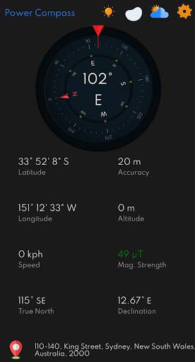 Digital Compass Weather & GPS 1 تصوير الشاشة