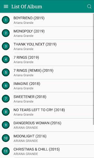 Ariana Grande Songs Lyrics screenshot 1