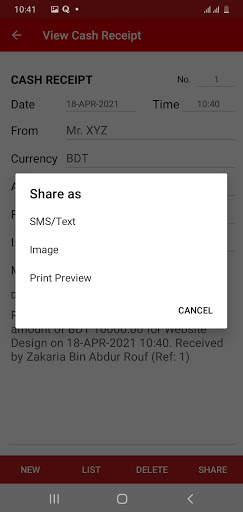 Cash Receipt screenshot 2