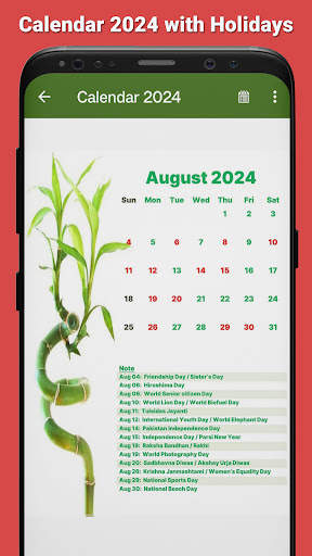 Calendar 2024 with Holidays screenshot 5