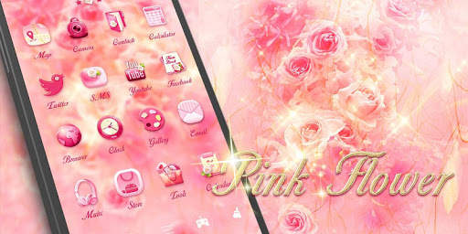 Pink Flower Go Launcher Theme screenshot 5