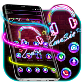 Neon Music Light Headset Theme icon