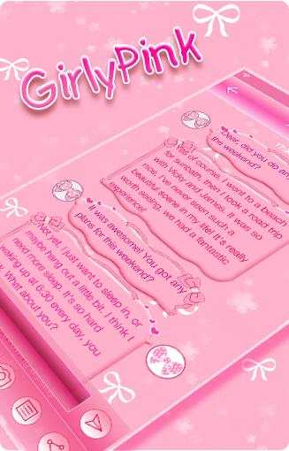 Girly Pink Emoji Keyboard Skin screenshot 6