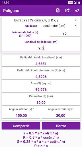 Calculadora de geometría screenshot 4