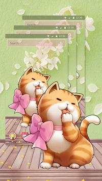 Pink Bow Orange Cat Theme screenshot 3