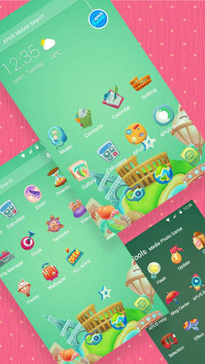 Green Cute Cartoon theme & HD wallpapers 2 تصوير الشاشة