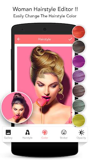 Woman hairstyle photoeditor screenshot 5