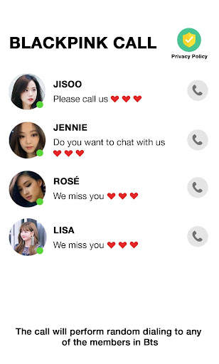 BlackPinK Fake call - BlackPink Video Call screenshot 1