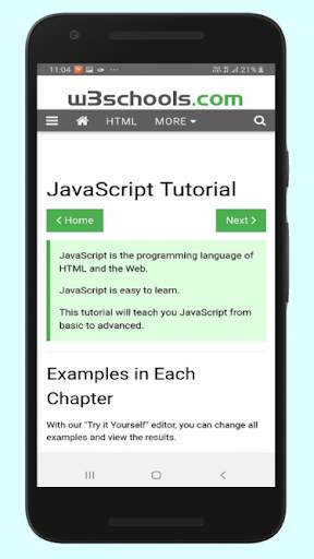 W3 Online Mobile tutorials screenshot 7
