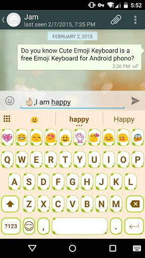 Cute Green Emoji Keyboard screenshot 1