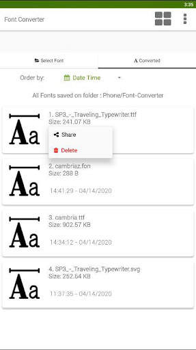 Font Converter - Convert OTF t screenshot 4
