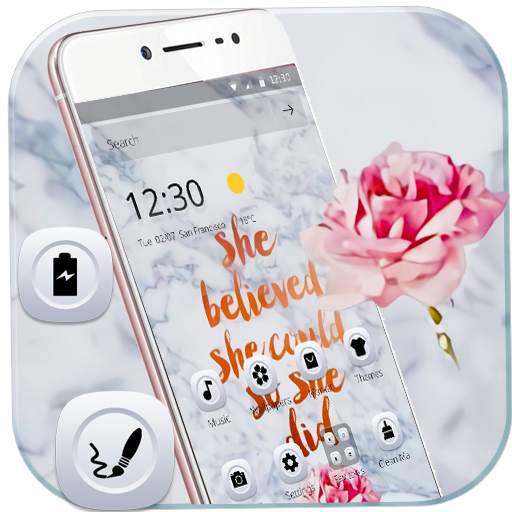 White Marble Neon Words Theme 1.1.3