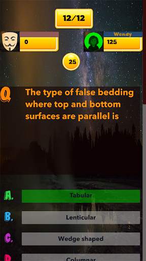 Geology knowledge test screenshot 2