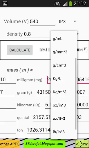 Density Calculator screenshot 3