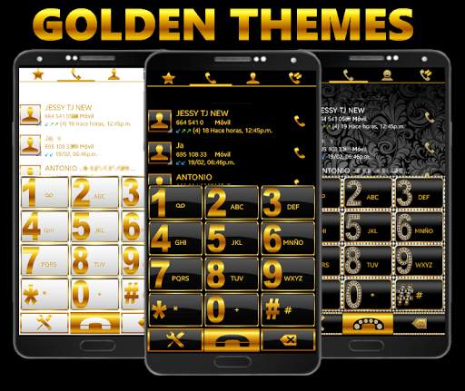THEME SWIPE DIALER GOLD BLACK screenshot 2