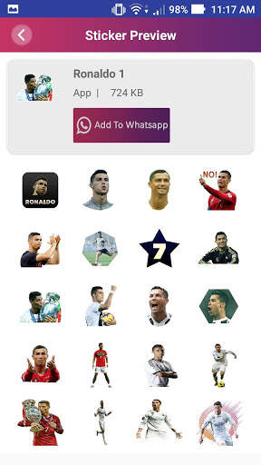 Ronaldo Stickers For Whatsapp screenshot 3
