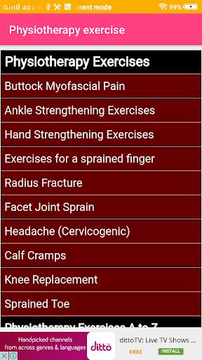 Physiotherapy exercise Guide screenshot 2