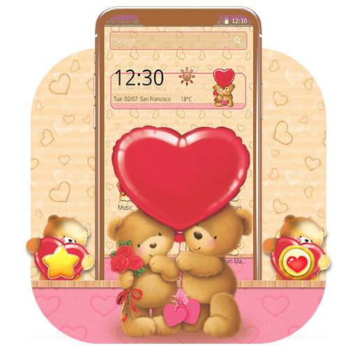 Love Heart Teddy Bear Couple Theme 1.1.2