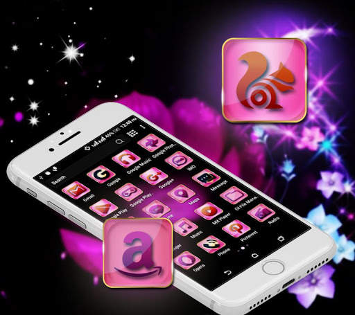 Pink Flower Launcher Theme screenshot 2