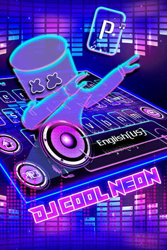 DJ Cool Neon Keyboard Theme screenshot 1