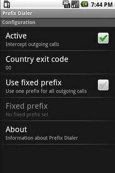 Prefix Dialer screenshot 2