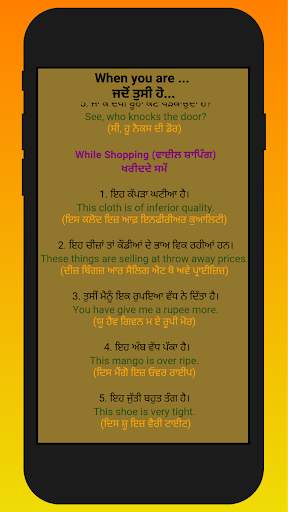 Sentences of Daily (ਹਰੇਕ ਦਿਨ ਕੰਮ ਆਉਣ ਵਾਲੇ ਵਾਕ ) screenshot 6