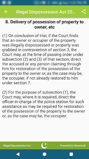 Illegal Dispossession Act 2005 screenshot 3