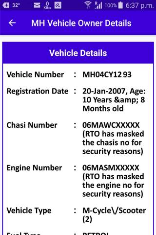 MH Vehicle Owner Details screenshot 3