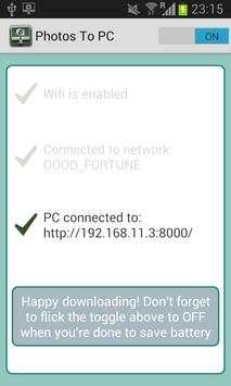 Photos To PC - wifi transfer screenshot 2