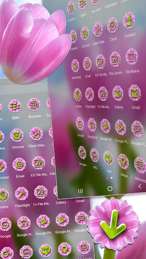 Pink Tulips Flowers Launcher Theme screenshot 4