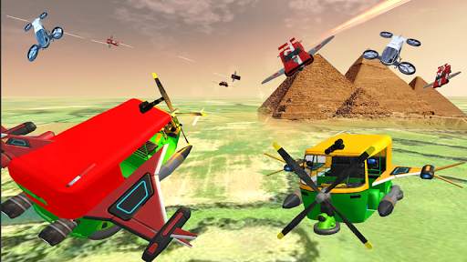 Tuk Tuk Rickshaw Driving Flying Shooting Game 2020 screenshot 1