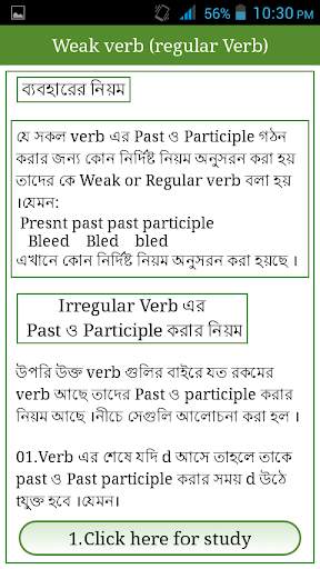 Irregular Regular Verbs Bangla скриншот 8