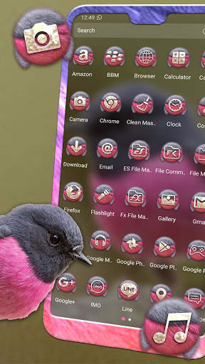 Pink Robin Launcher Theme screenshot 2